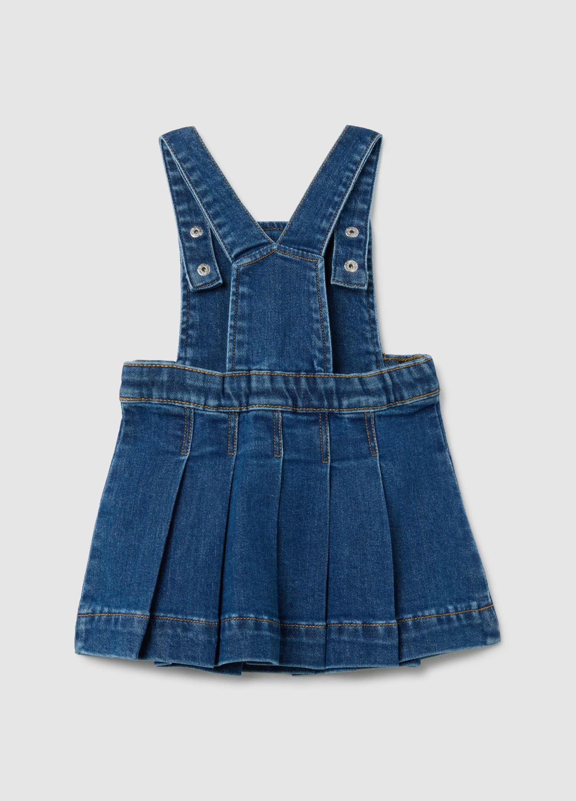 Blue Stretch Denim Baby Dress Regular Fit