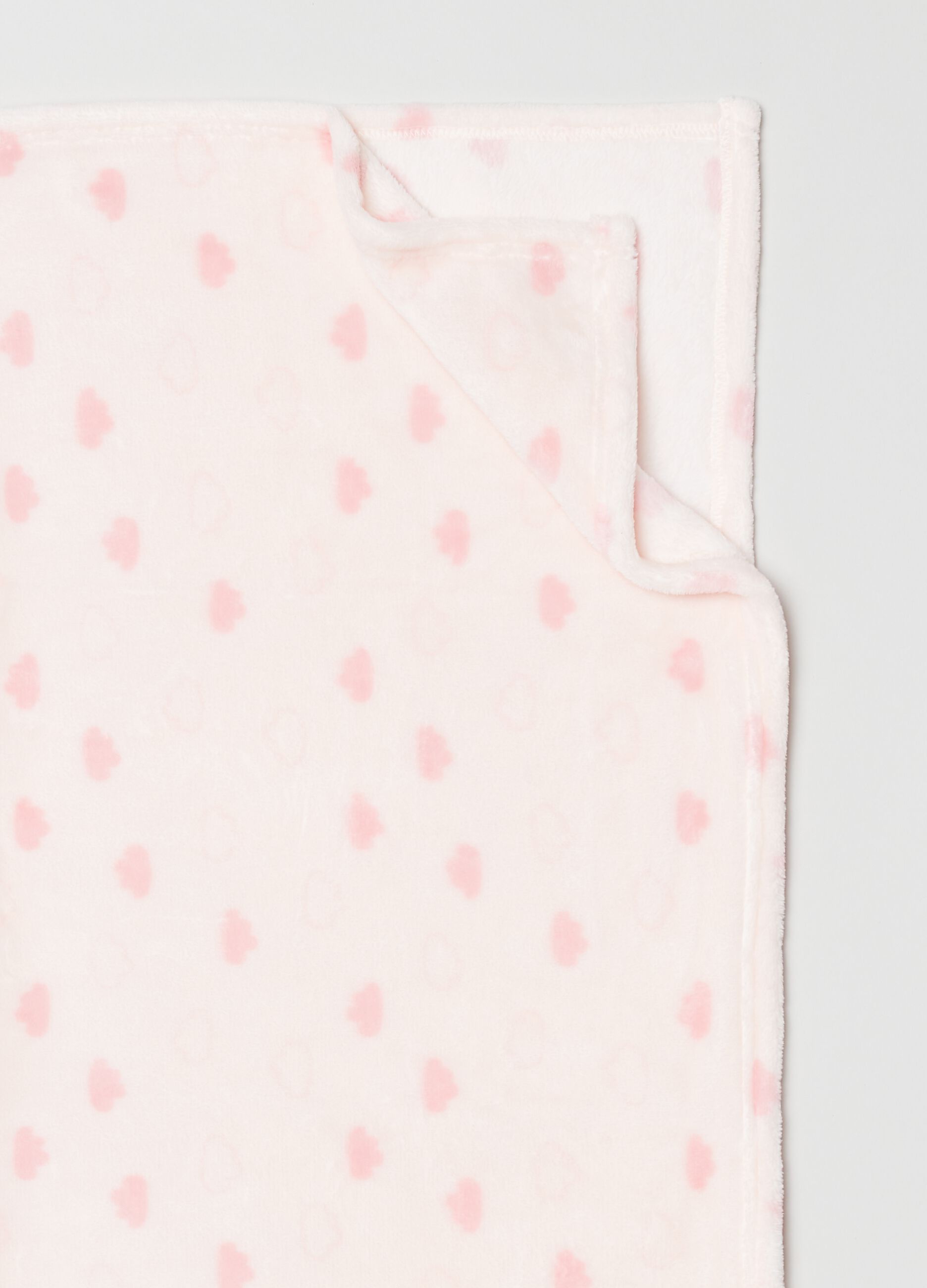 Coperta in velour con stampa nuvolette_1