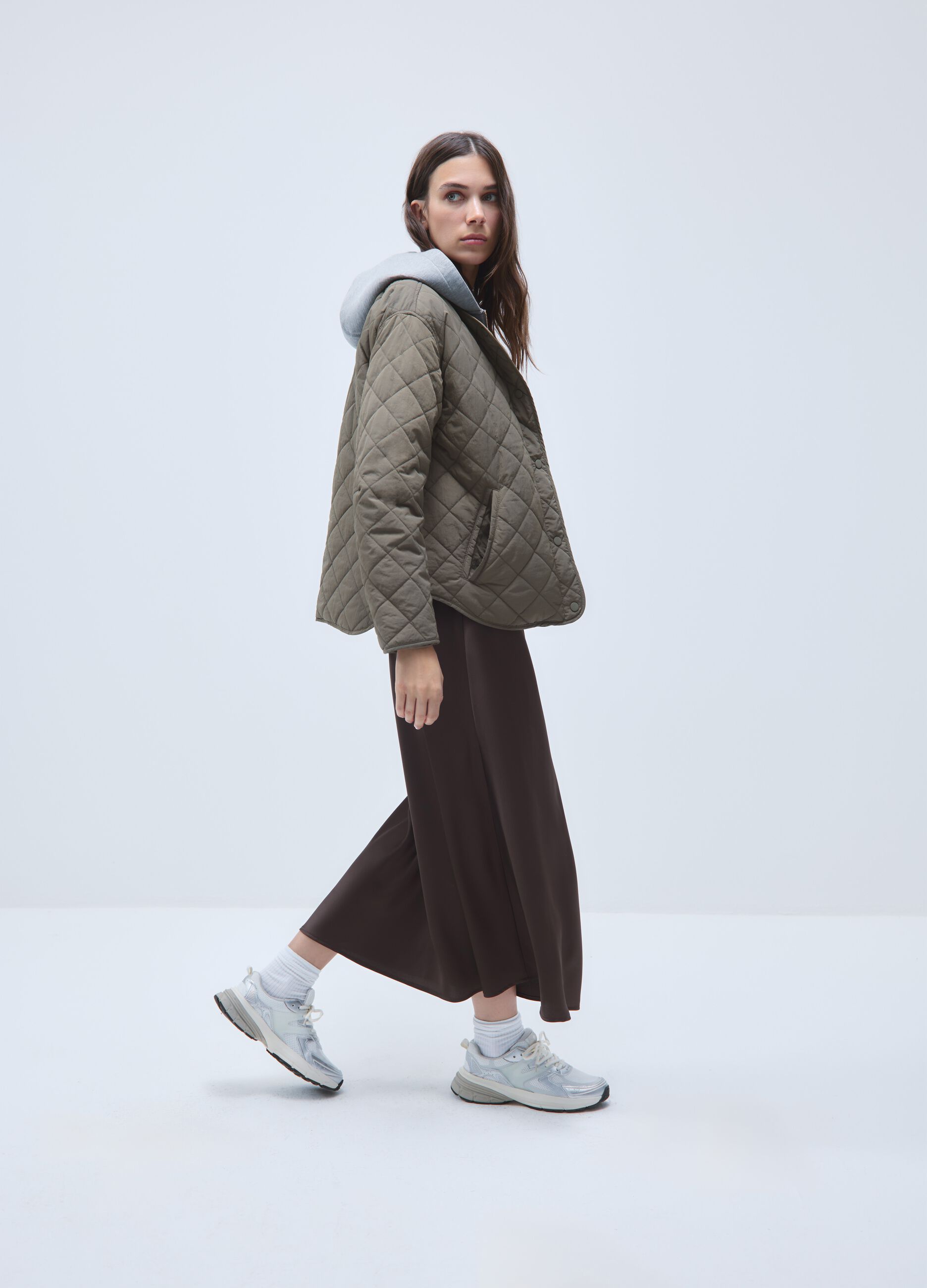 Green Regular Fit Husky Jacket