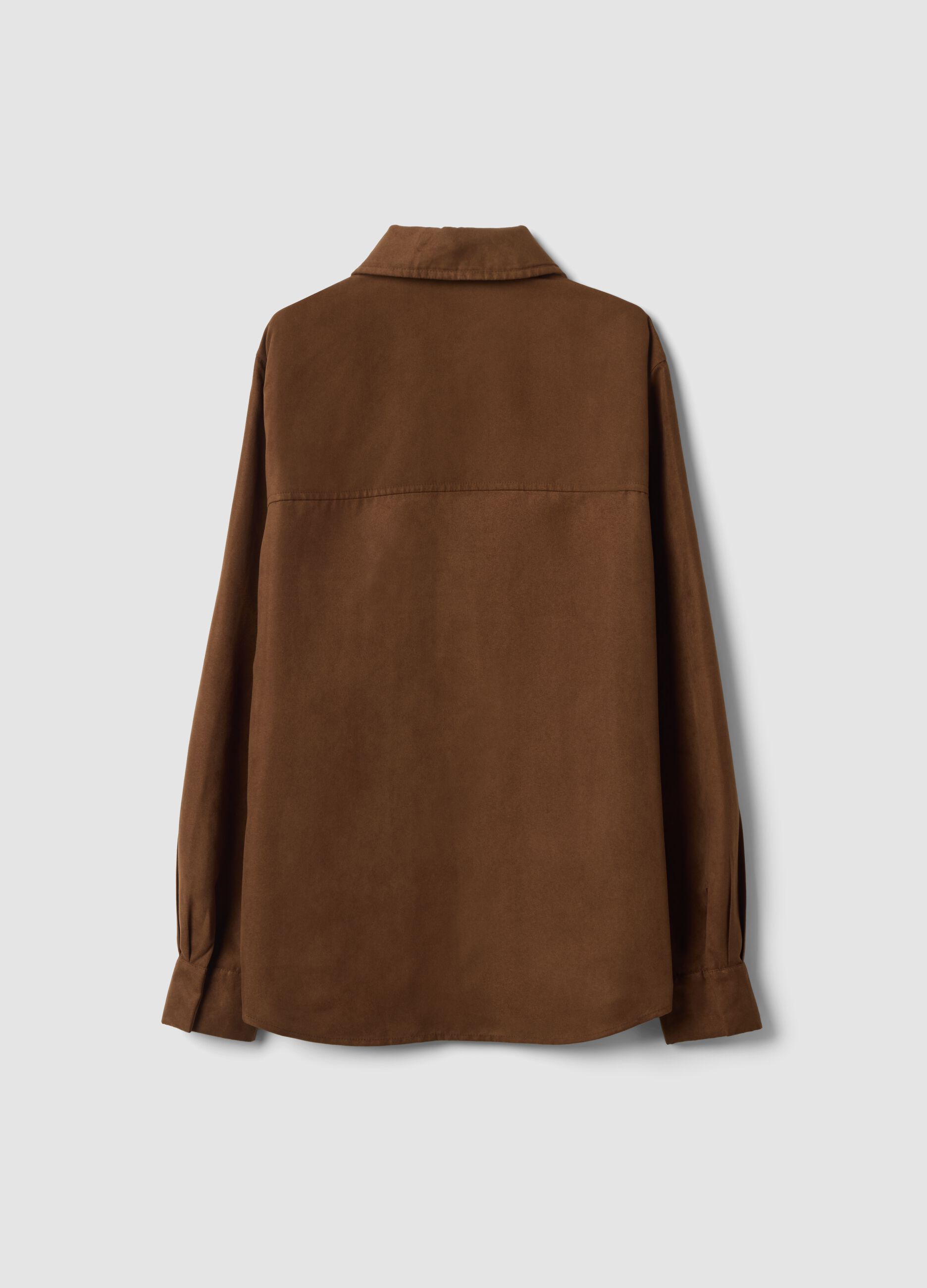 Camicia marrone regular fit con colletto classico