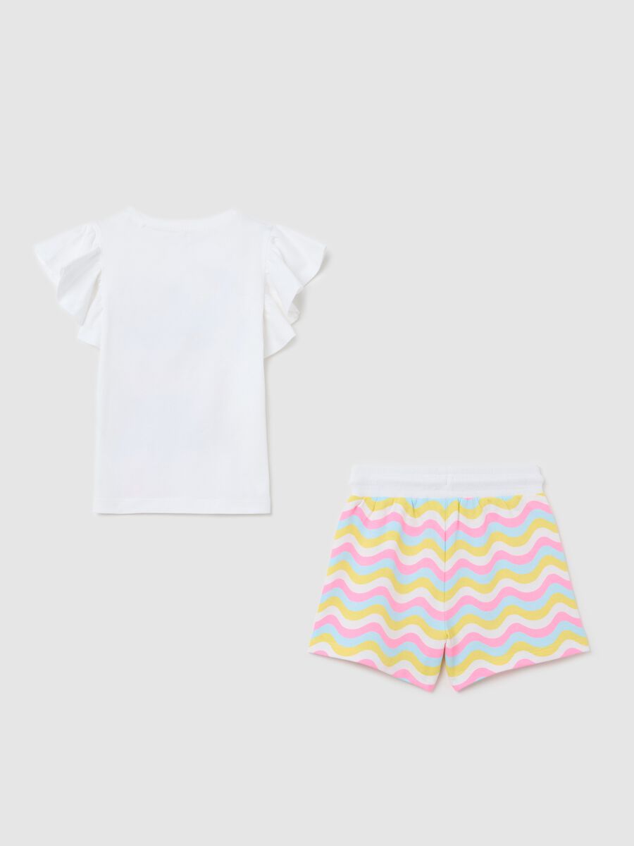 White stretch cotton jogging set with Minnie Mouse print_1