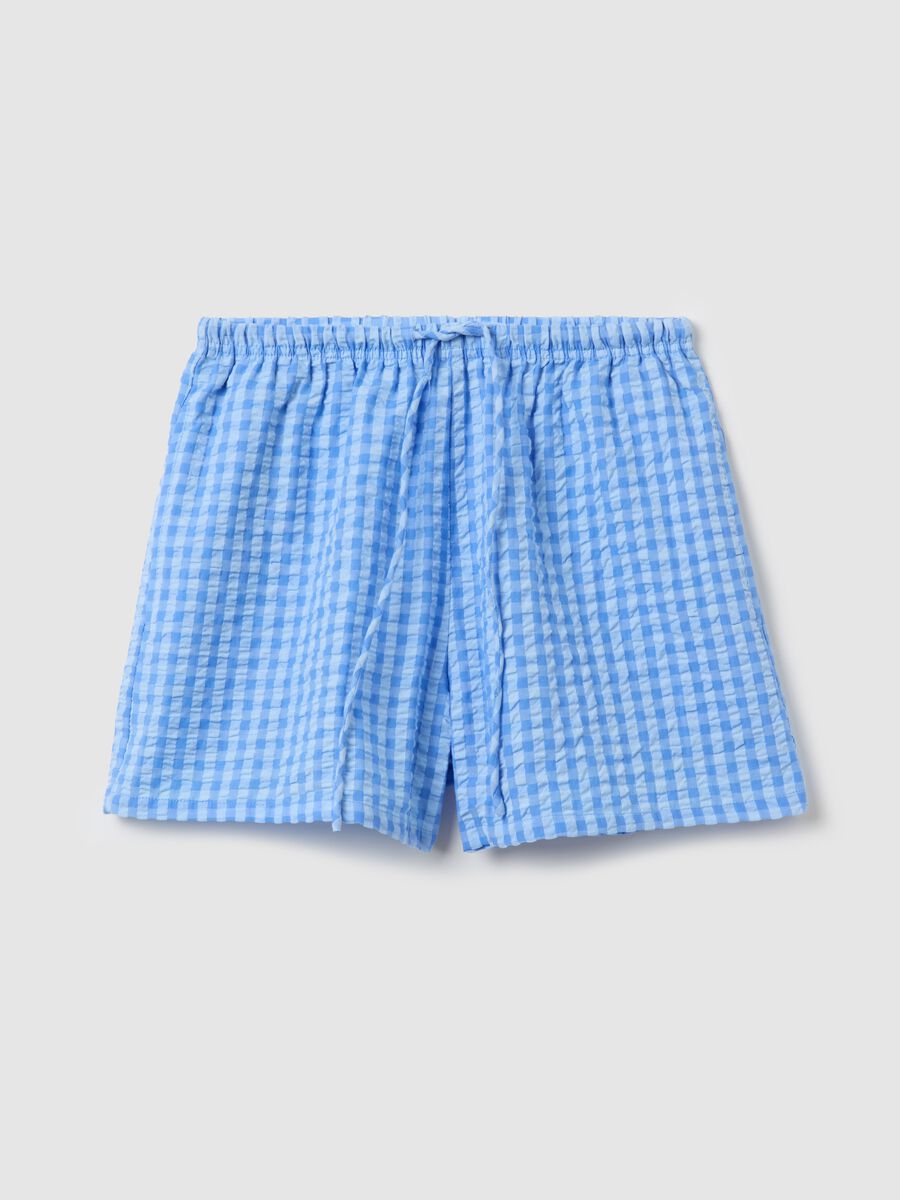 Light blue shorts in striped cotton_4