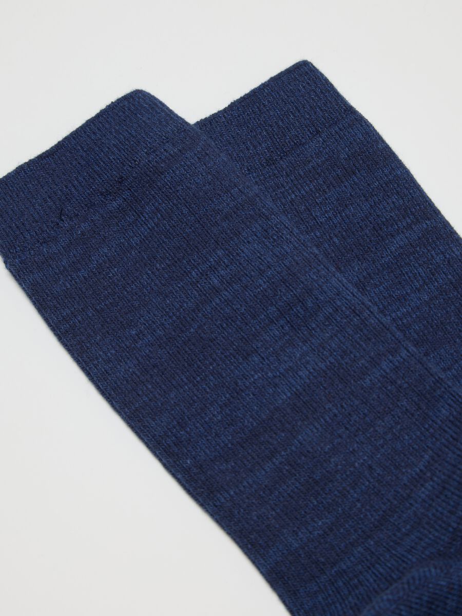 Calze midi blu in misto cotone_1