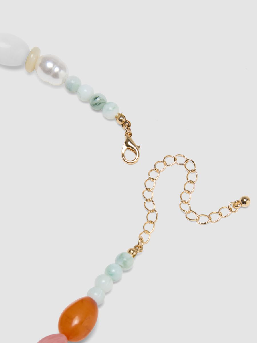 Adjustable Necklace with Multicolour Glass Stones_2