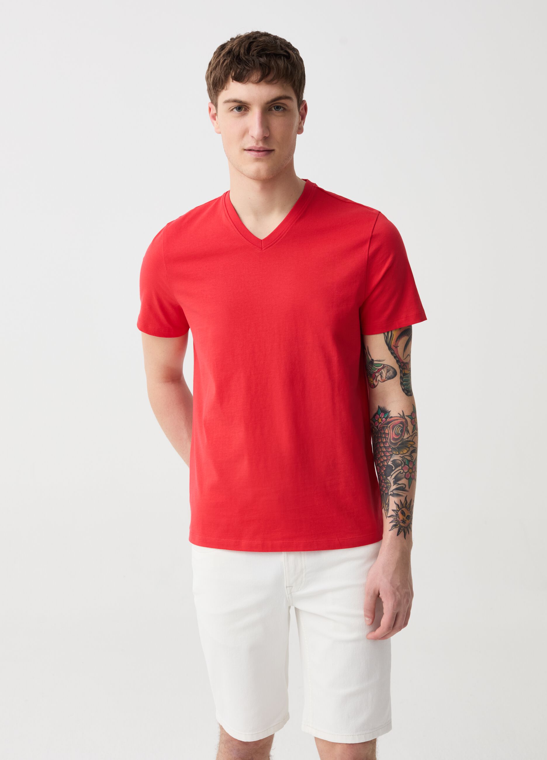 Ovs Bermuda slim fit in denim tinta unita