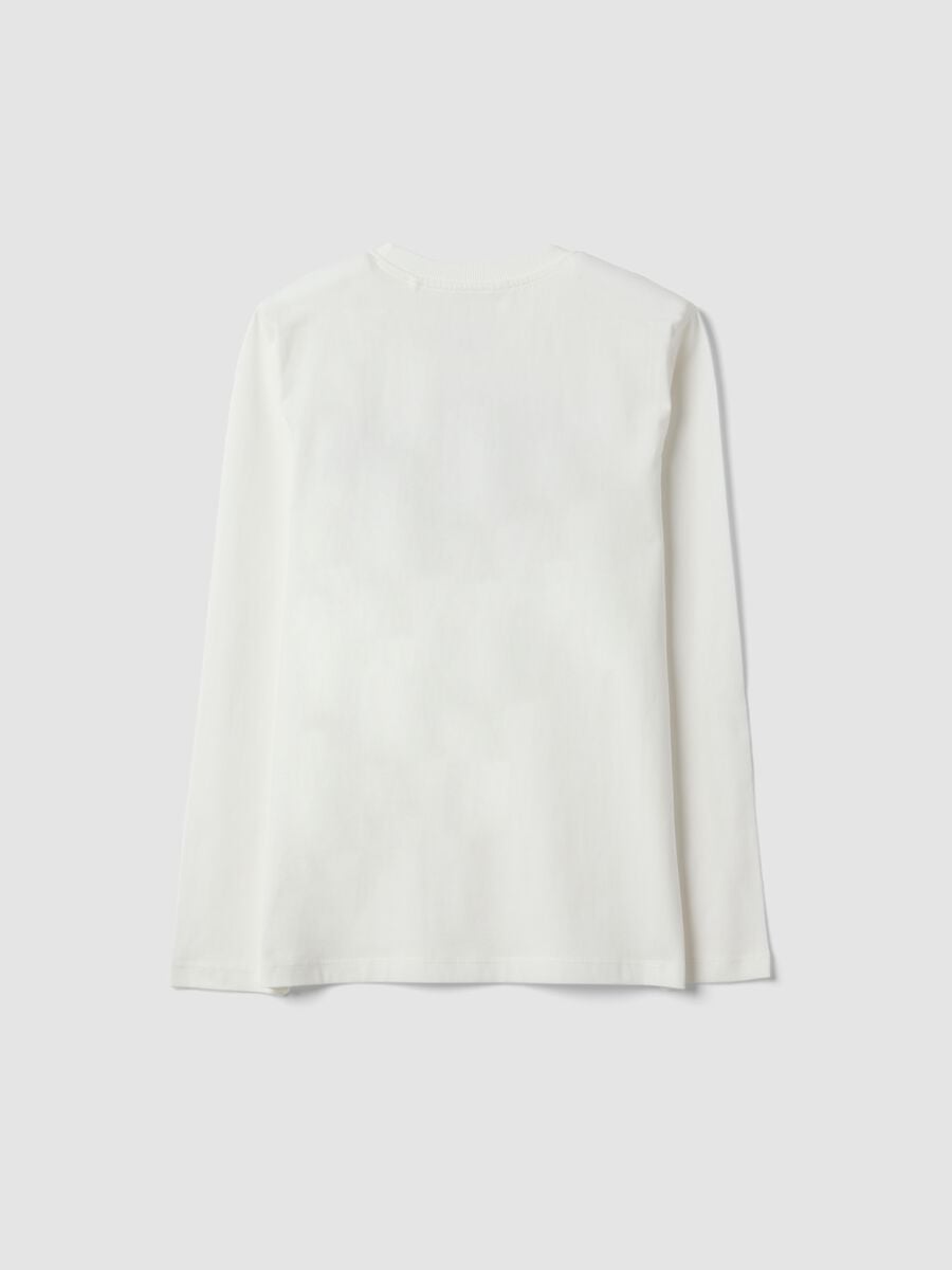 White organic cotton graphic-print T-shirt for boys_1