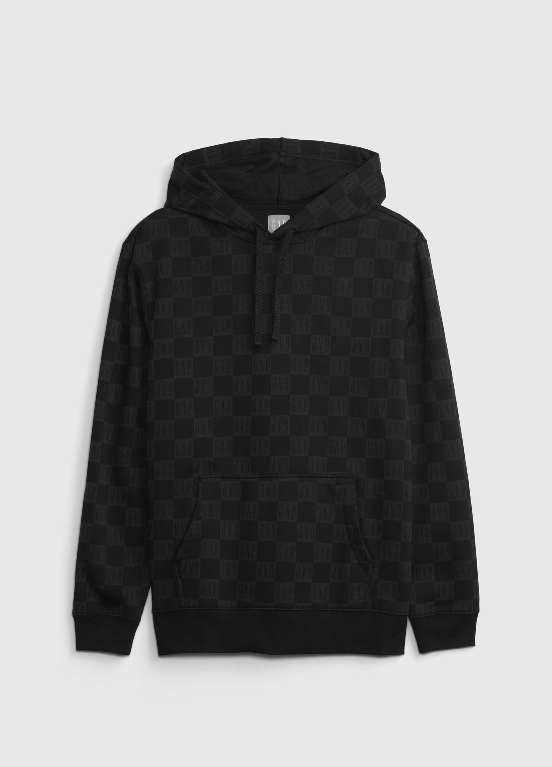 Hoodie with check print and logo
