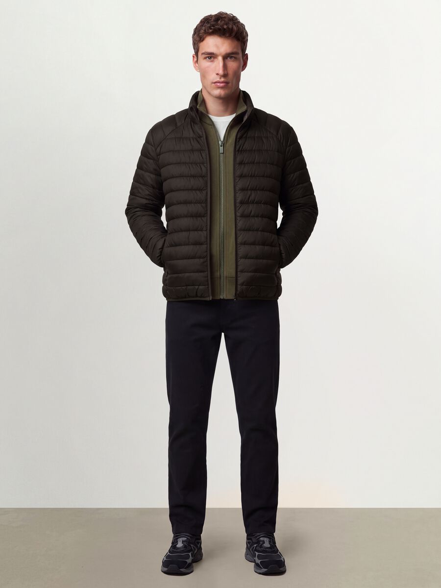 Brown Ultralight Padded Jacket, Regular Fit with Zip_1