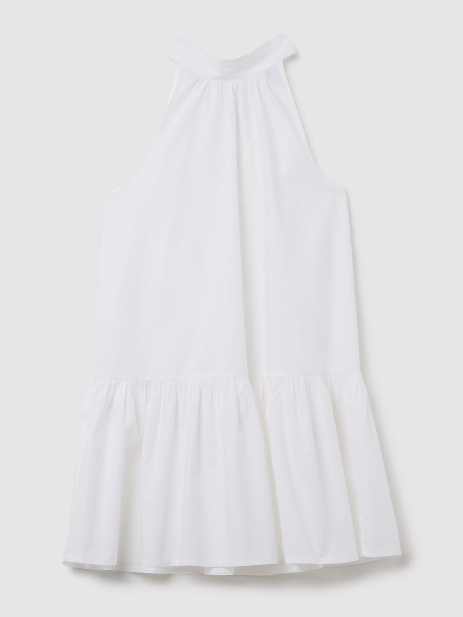 Women's white pure cotton dress regular fit_4