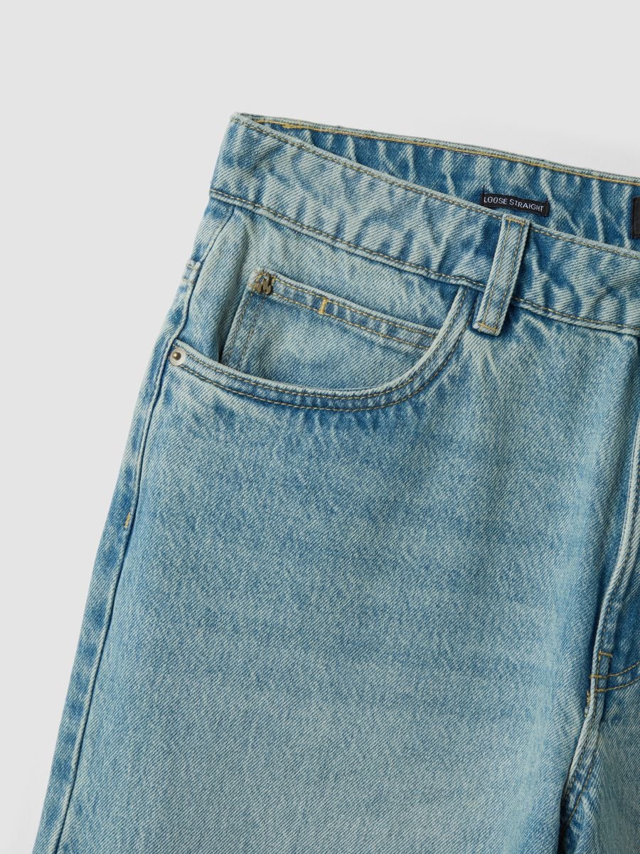 Jeans blu chiaro in puro cotone loose fit_1