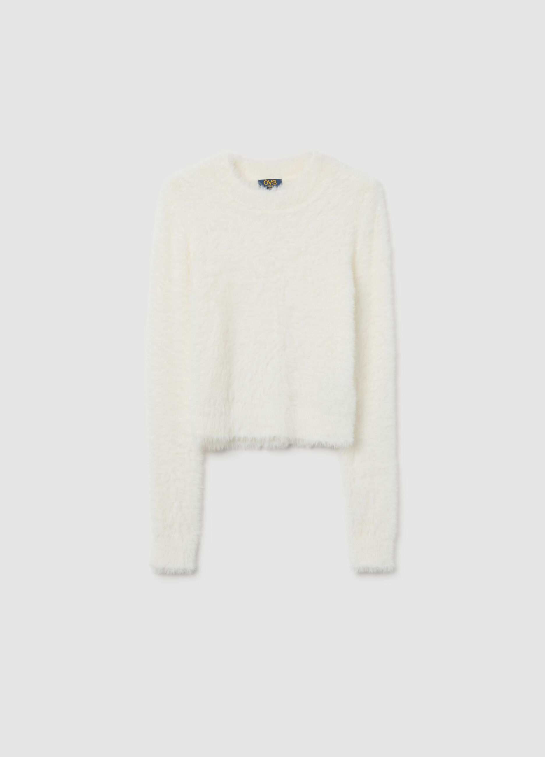 Soft white fitted sweater for girls