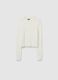 Soft white fitted sweater for girls_0