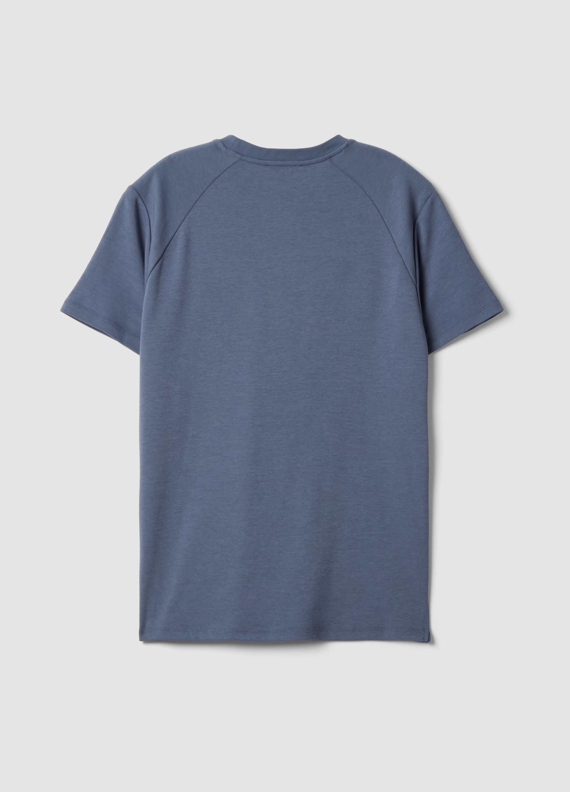 T-shirt grigia in misto cotone traspirante e ad asciugatura rapida
