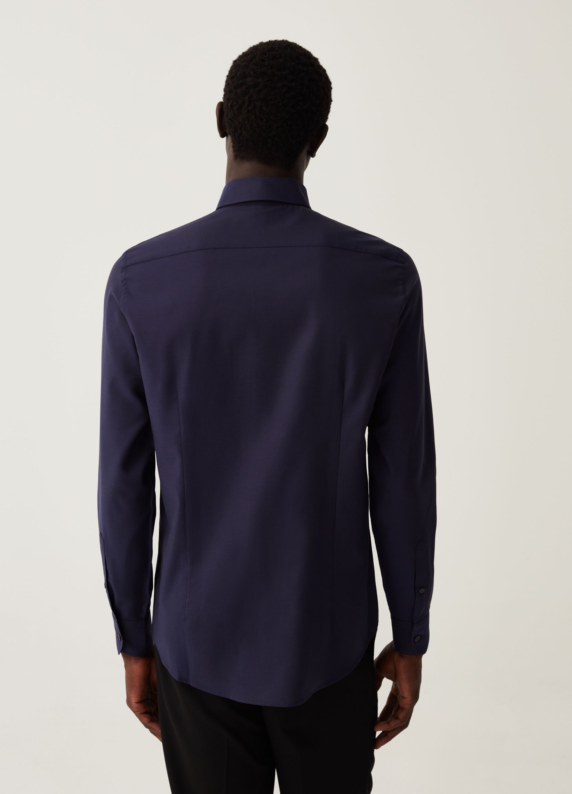 Camicia slim fit in cotone piquet_2