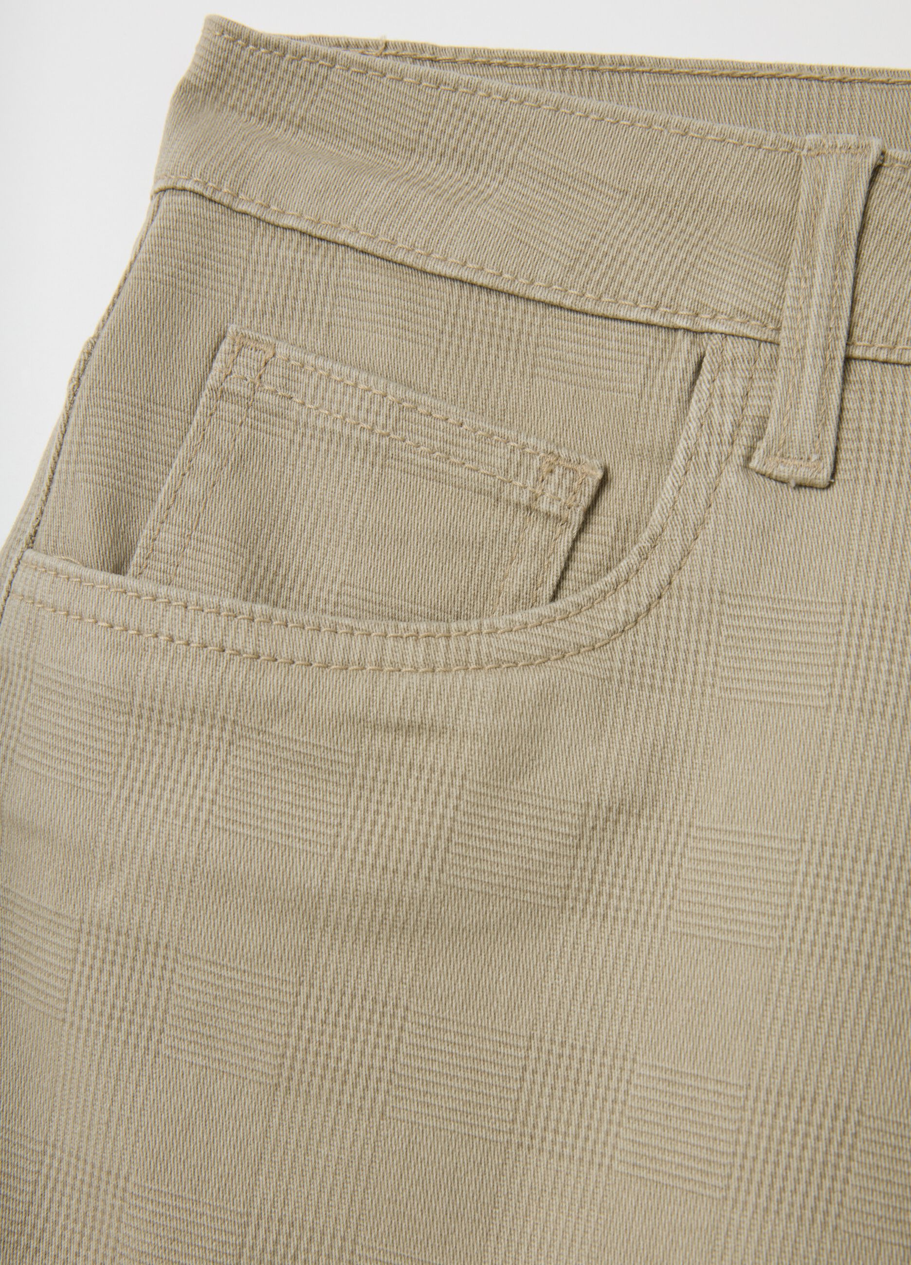 Men's Stretch Cotton Beige Shorts