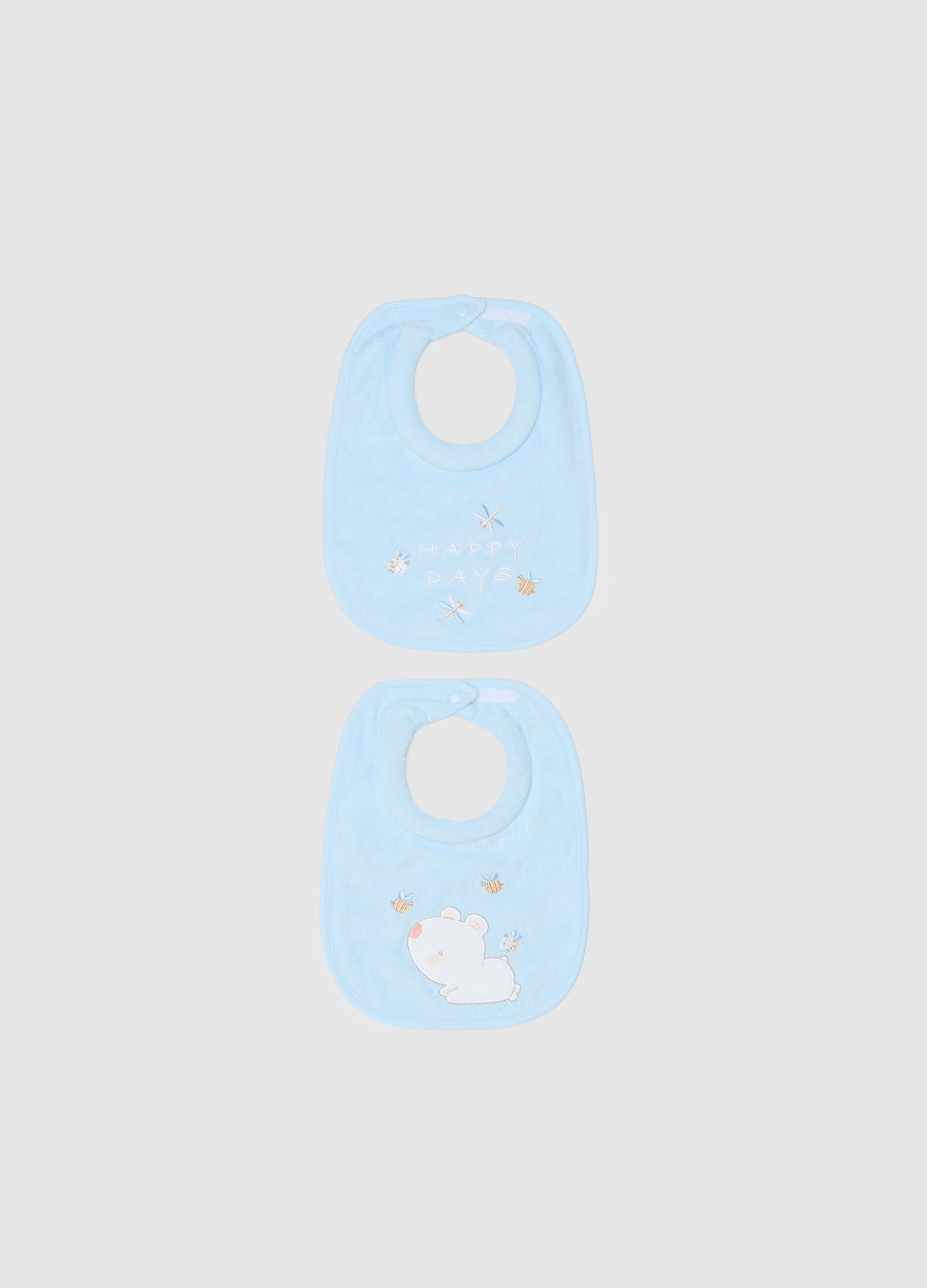 Two-pack bibs with extra absorbent padding