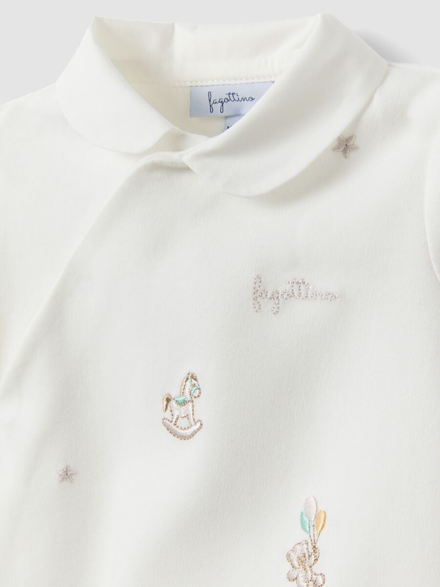 Tutina bianca con piedini in puro cotone organico_2