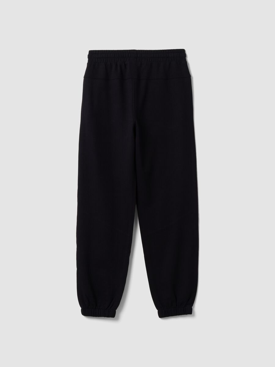 Pantaloni jogger over fit blu in puro cotone con scritta "Get Hyped" per ragazzo_5