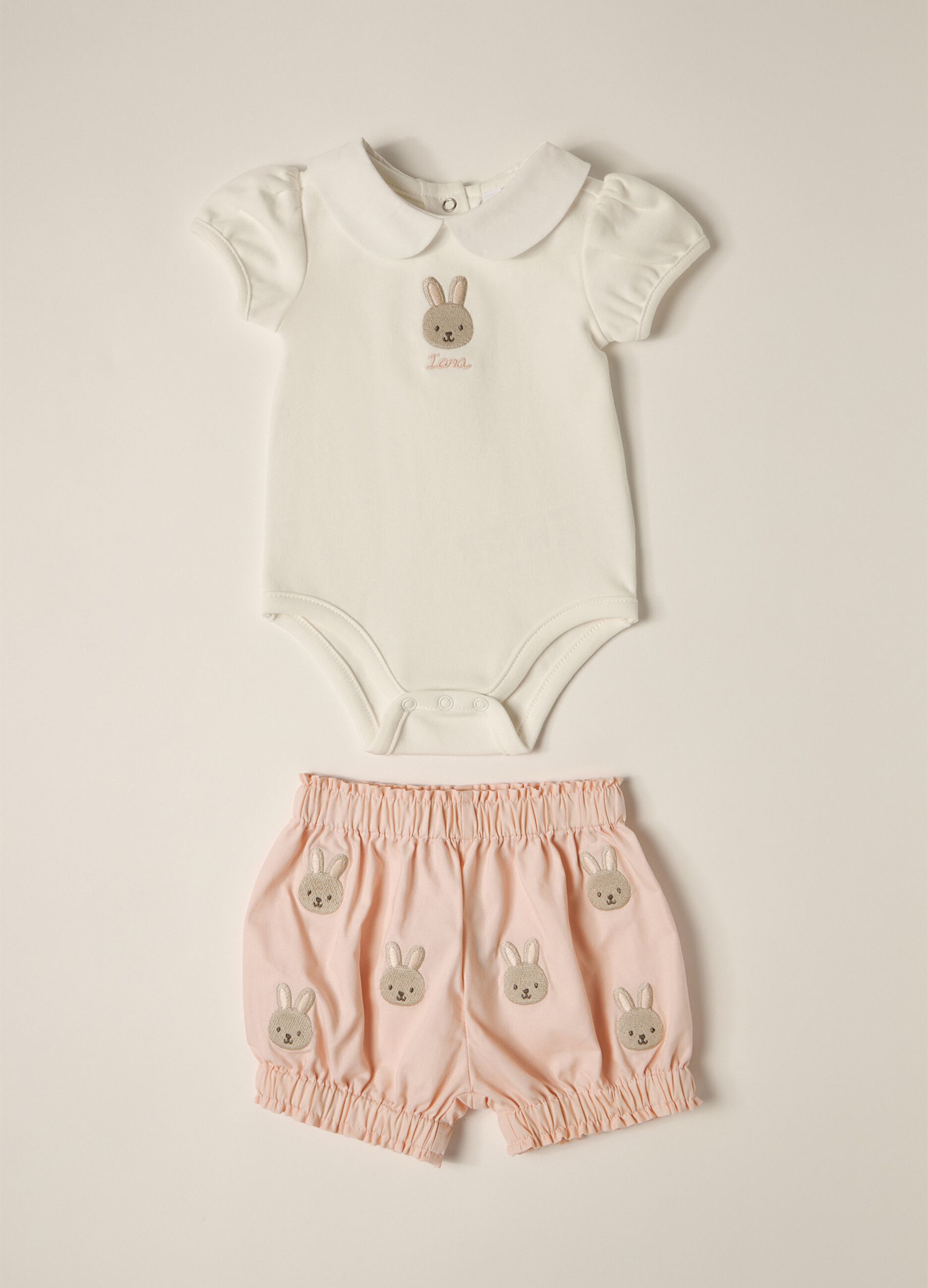 Set neonato con body e gonna in cotone
