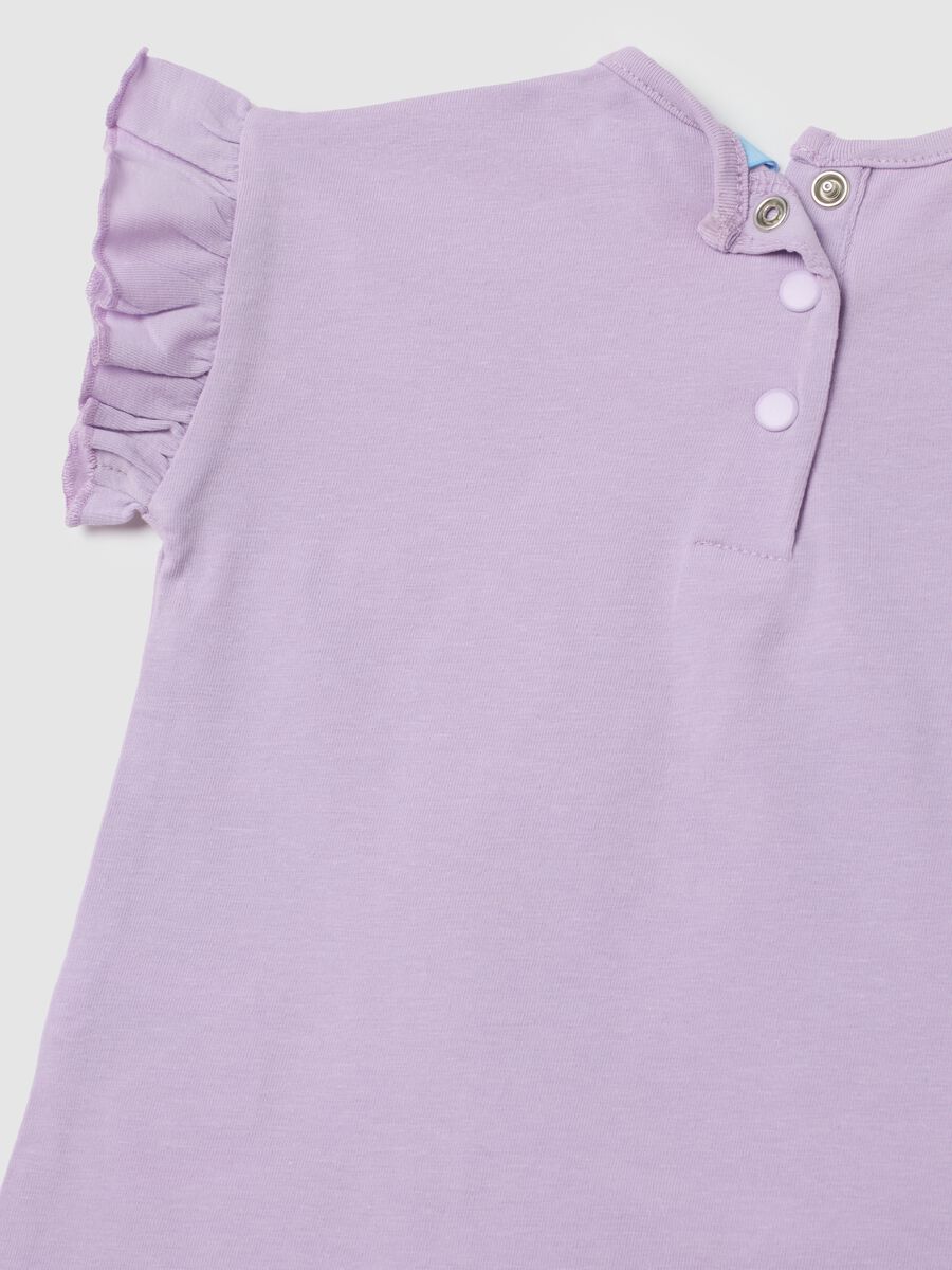 Purple cotton girls' t-shirt set with regular fit_3