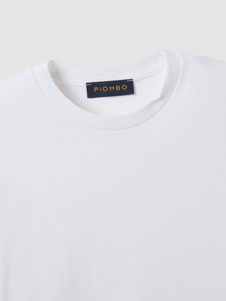 White pure-cotton crew-neck T-shirt in a regular fit_5