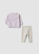 Purple organic cotton sweatshirt and leggings set for baby girl_1