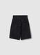 Boy's black cotton blend skater fit shorts_4