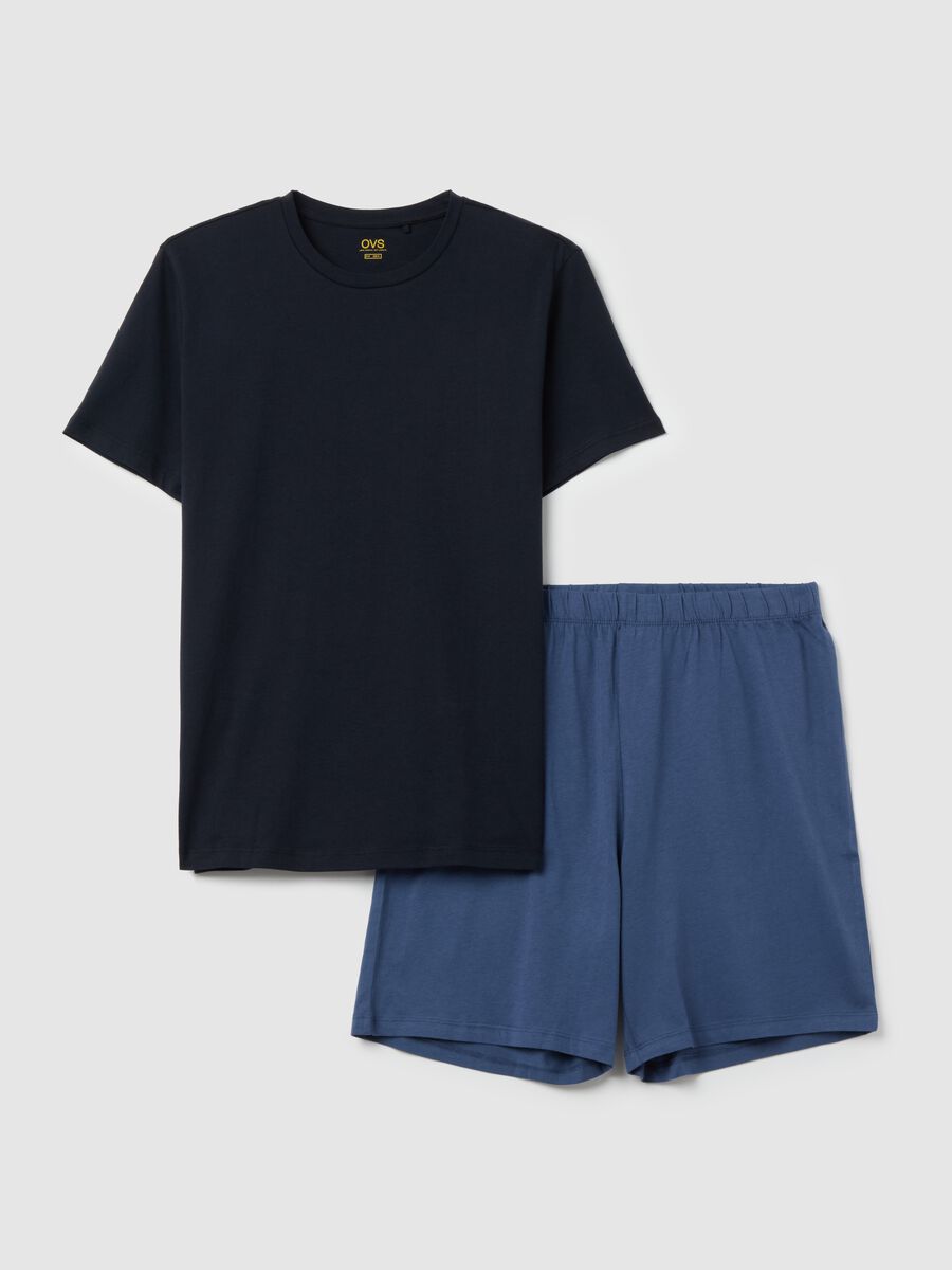 Short cotton pyjamas with round neckline_0