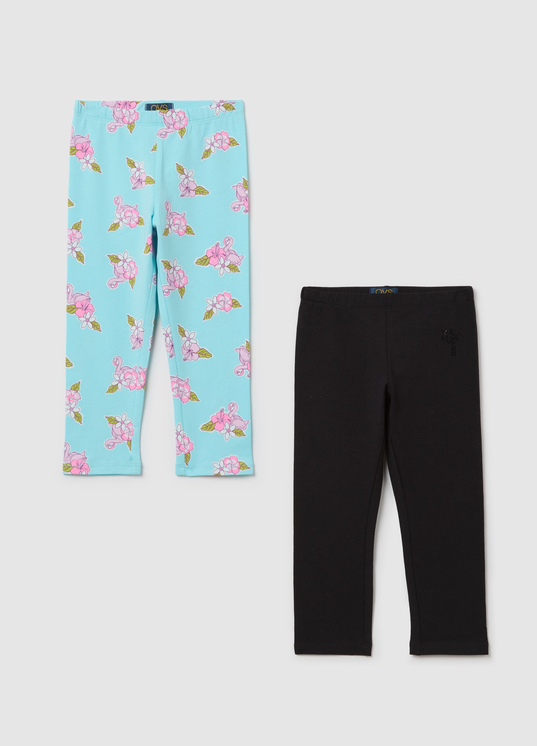 Bipack leggings in cotone elasticizzato