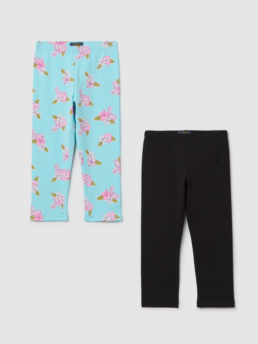 Two-pack stretch cotton leggings_0