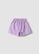 Purple pure cotton shorts with elasticated waist_1