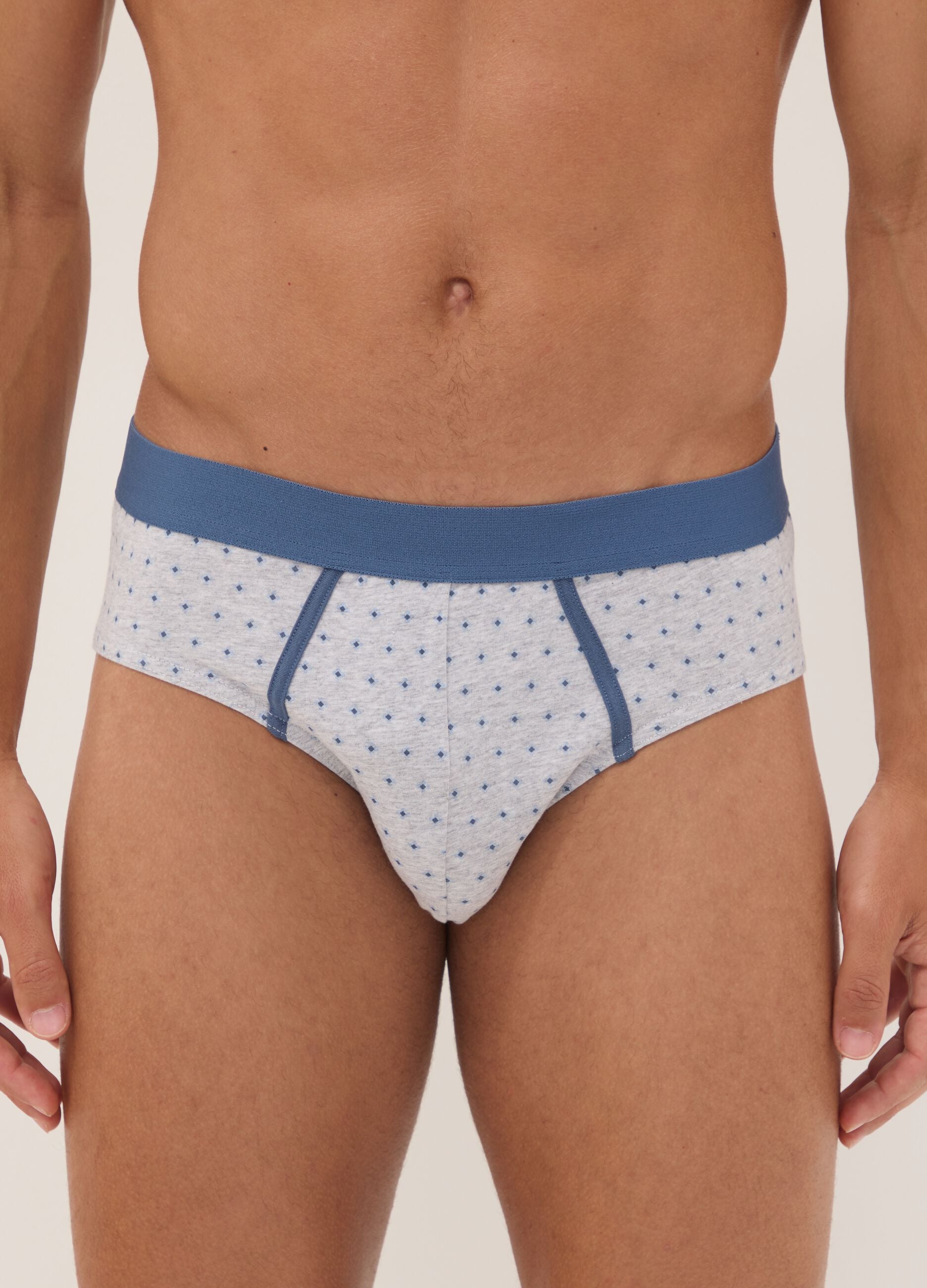 3-pack of light blue and white stretch organic cotton briefs