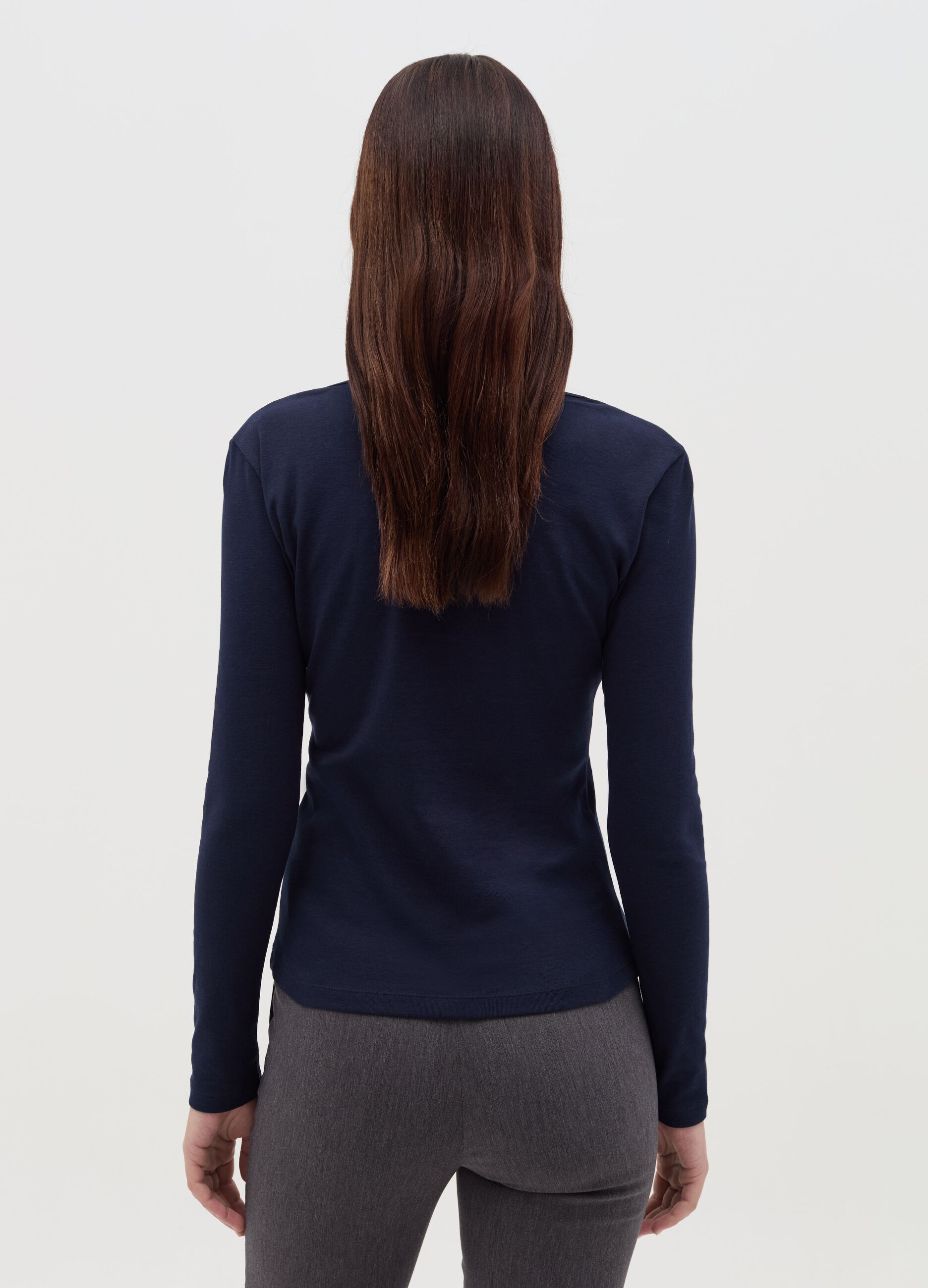 Cotton T-shirt with round neck