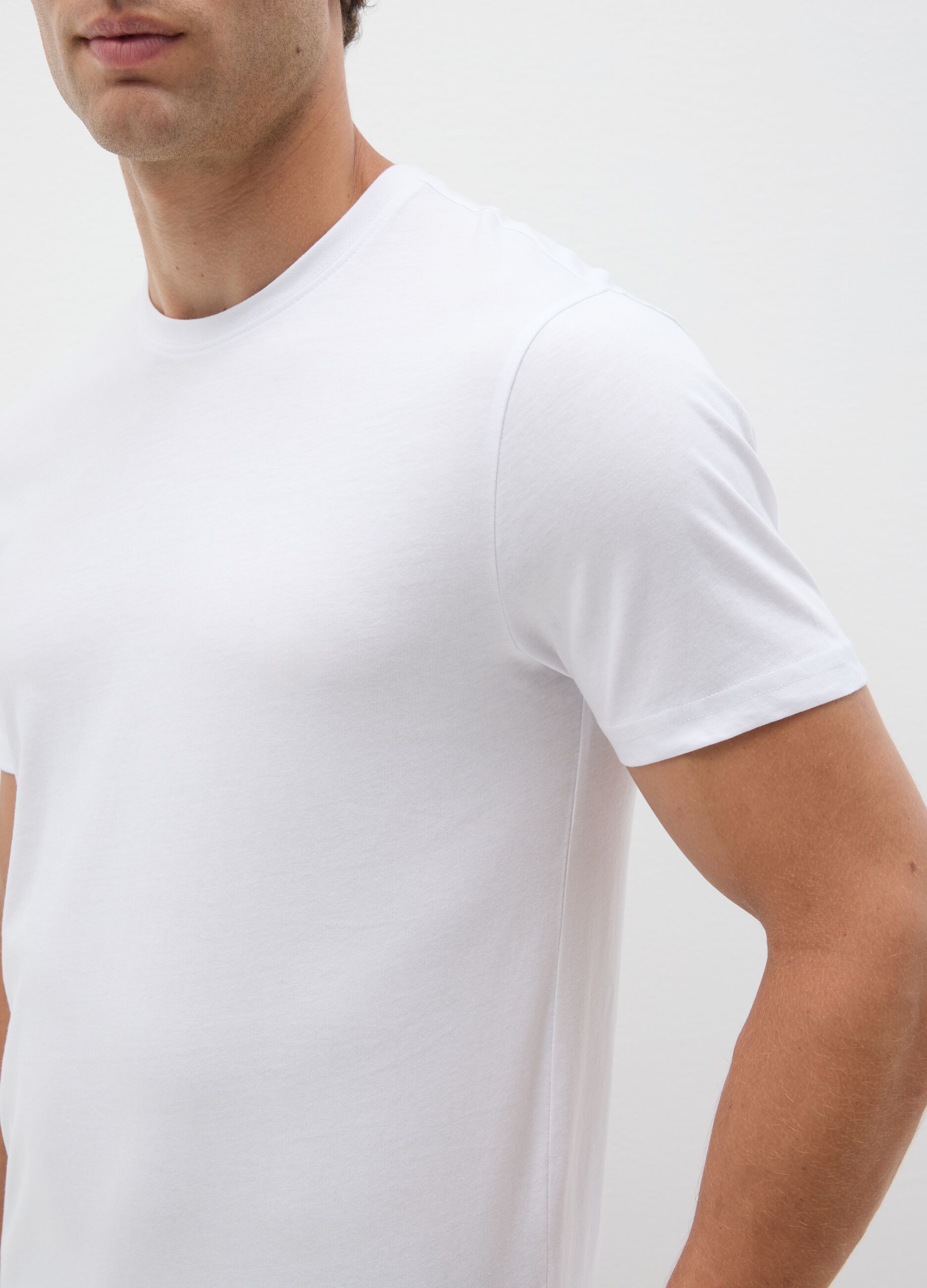 Men's White Pure Cotton T-Shirt