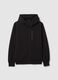 Black regular fit hoodie with zip_4