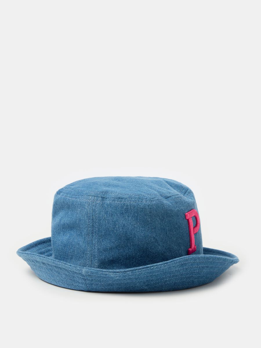 Denim hat with logo embroidery_1