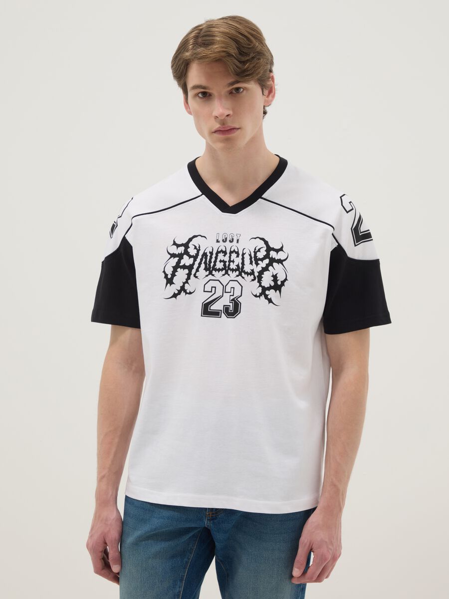 Multicolour pure cotton regular fit t-shirt with print_0