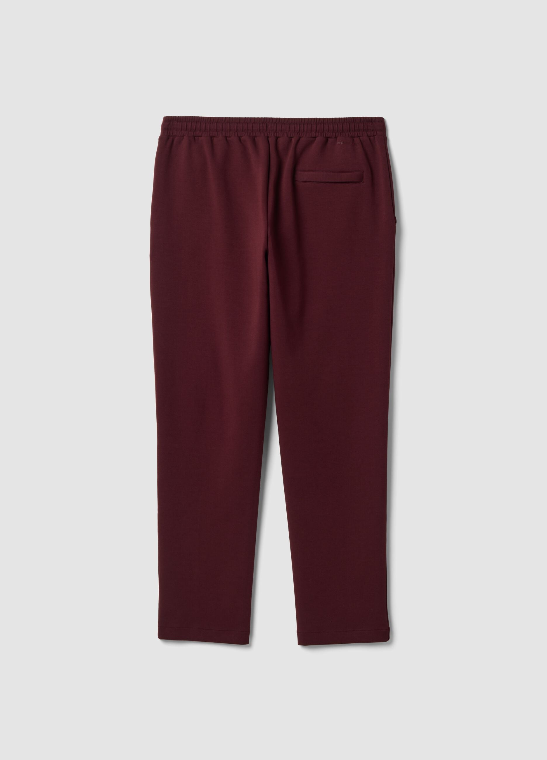 Red regular-fit stretch cotton trousers