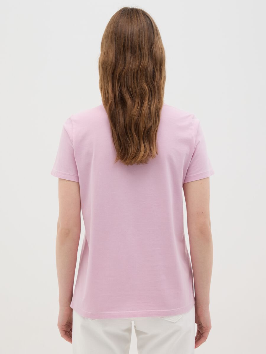 Women’s pink regular-fit T-shirt in 100% cotton_2