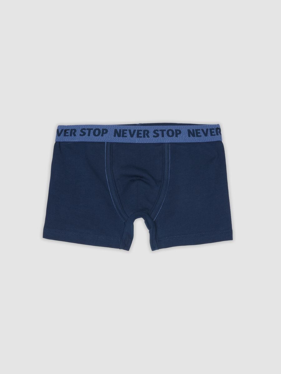 Boxer midi blu in cotone organico elasticizzato per bambino e ragazzo_0