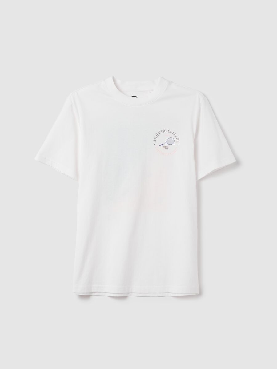 SLAZENGER cotton T-shirt with tennis motif print_4
