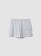 Grey cotton blend cargo shorts for girls relaxed fit_4