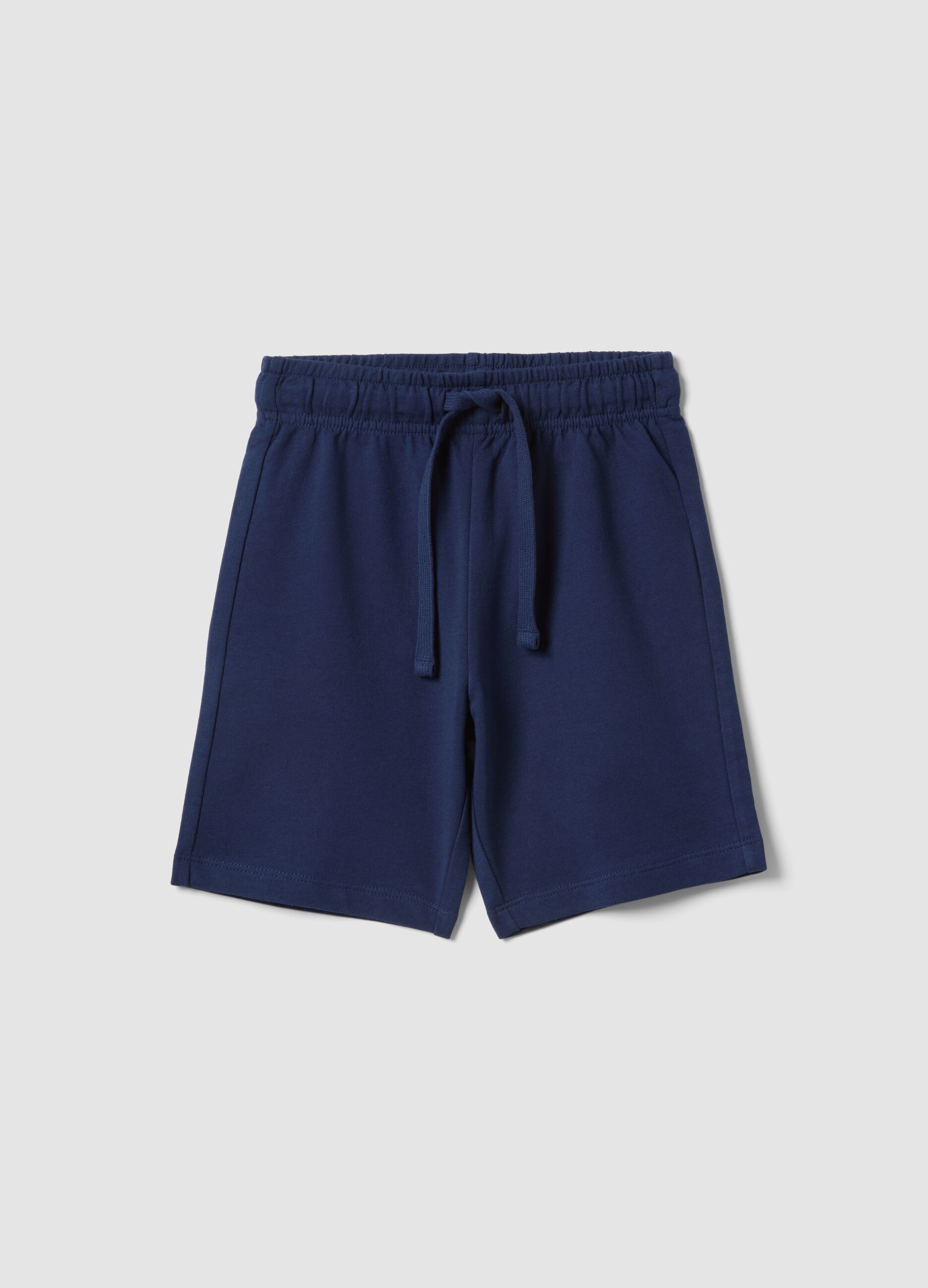 Kids' regular fit blue pure cotton shorts