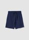 Kids' regular fit blue pure cotton shorts_0