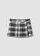 Gonna pantalone nera in viscosa elasticizzata a quadri_0