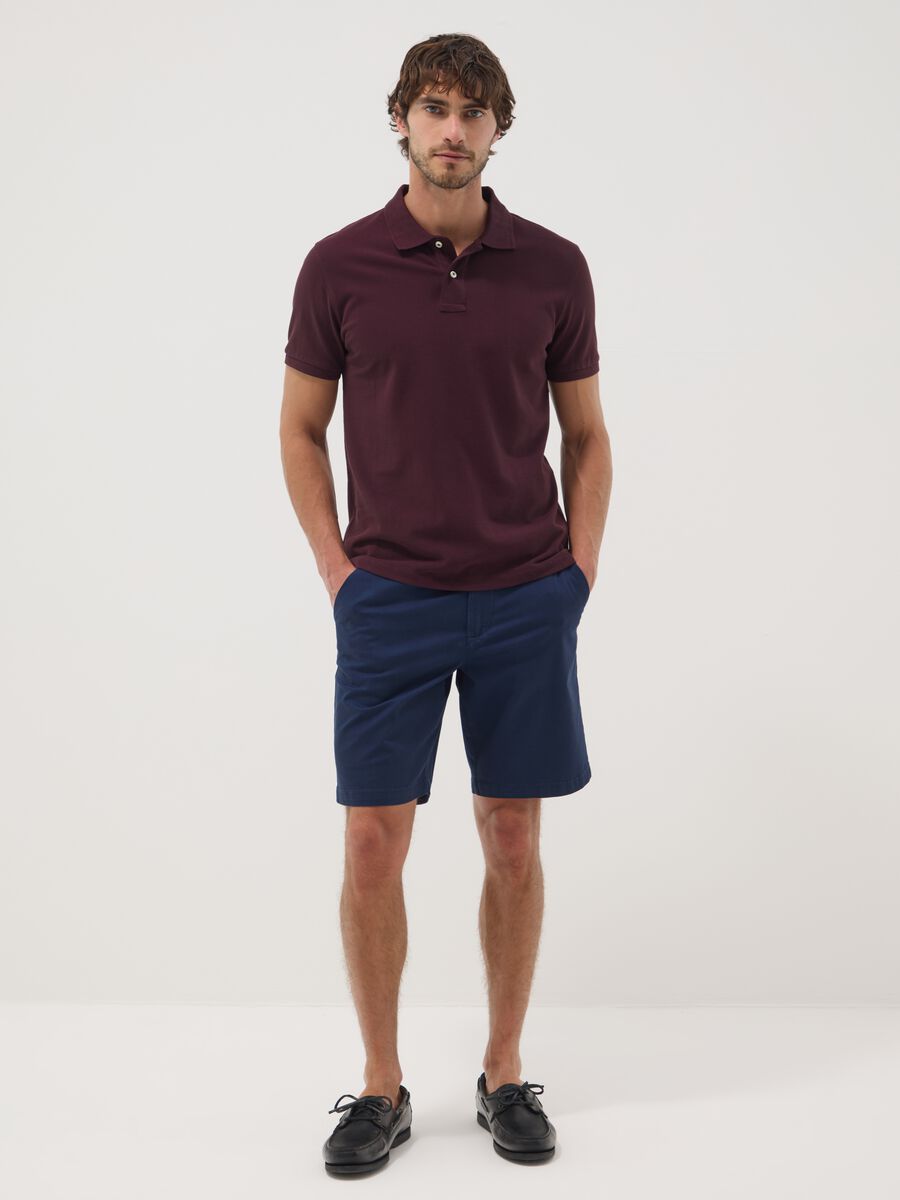 Blue chino bermuda shorts in stretch cotton_0