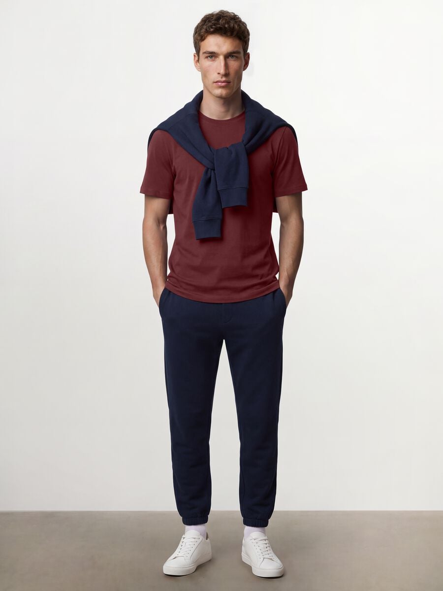 T-shirt rossa in puro cotone organico jersey regular fit_1