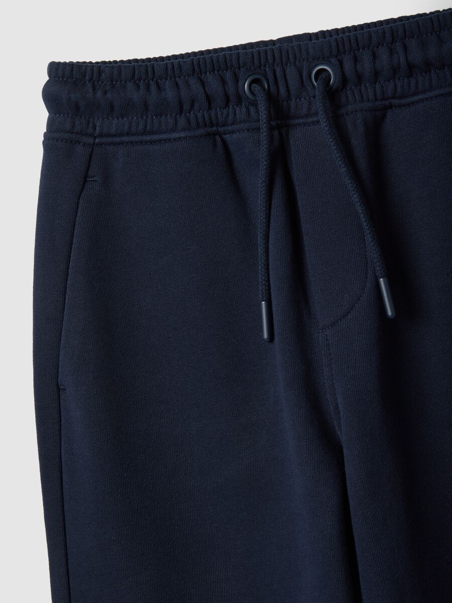 Children's regular fit blue jogger trousers in pure cotton_2