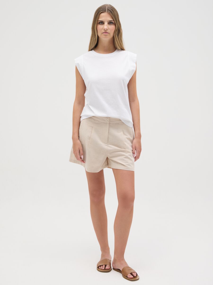 Women's white pure cotton regular fit top_1