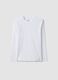 White long-sleeve T-shirt in pure organic cotton, regular fit, for boys_0